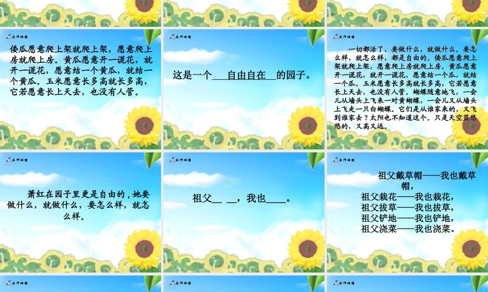 五年级语文下册第二单元《祖父的园子》课件zhongdian