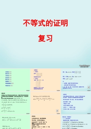 不等式的证明复习课 新课标 人教版 课件