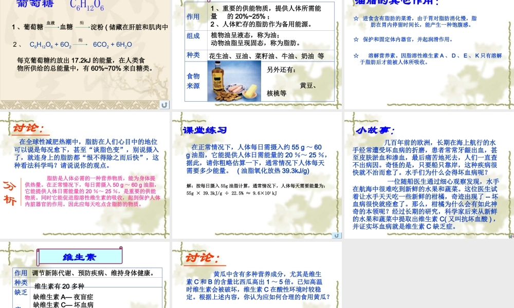 人类重要的营养物质