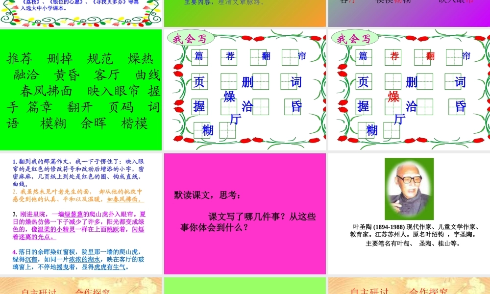 26《那片绿绿的爬山虎》