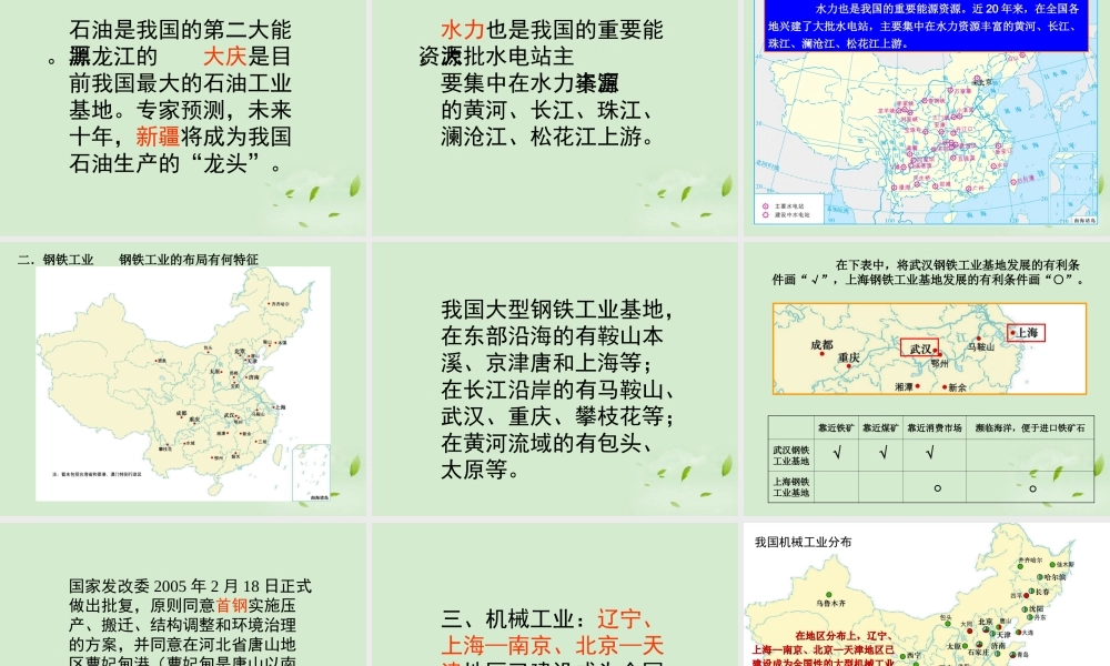 八年级地理 第一章第二节工业课件 湘教版 课件