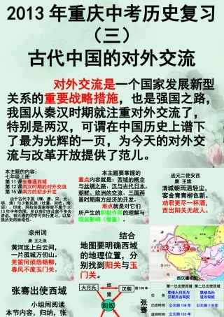 中考历史专题复习(三)古代中国的对外交流课件 新人教版 课件
