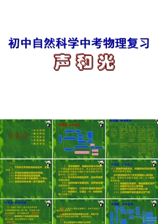 初中自然科学中考物理复习 声和光 试题