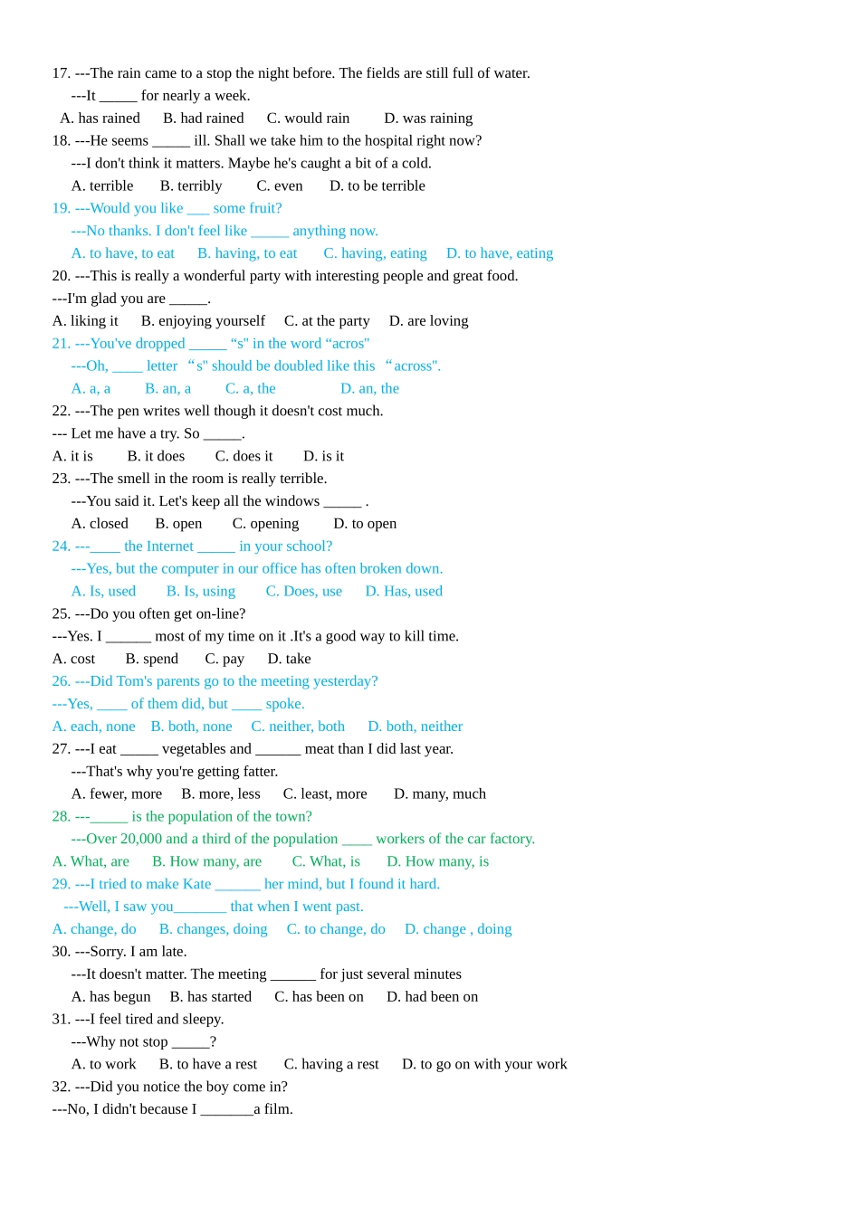 2011届中考英语选择填空精编复习1_第2页
