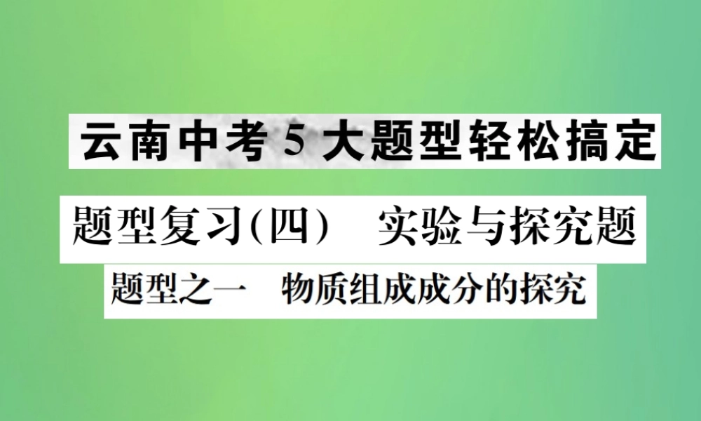 中考化学总复习 题型复习(四)实验与探究题课件