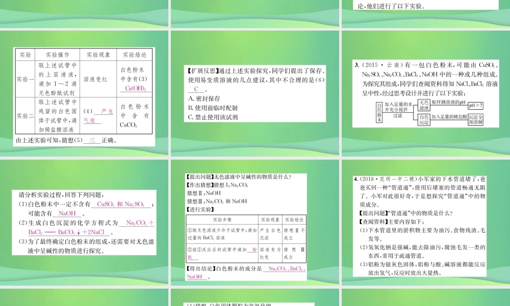 中考化学总复习 题型复习(四)实验与探究题课件