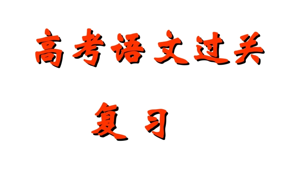 届高考语文第一轮知识点专题复习(高考语文过关复习)课件