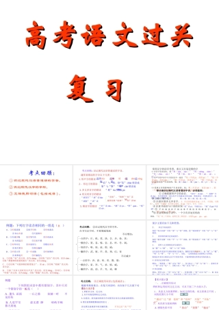 届高考语文第一轮知识点专题复习(高考语文过关复习)课件