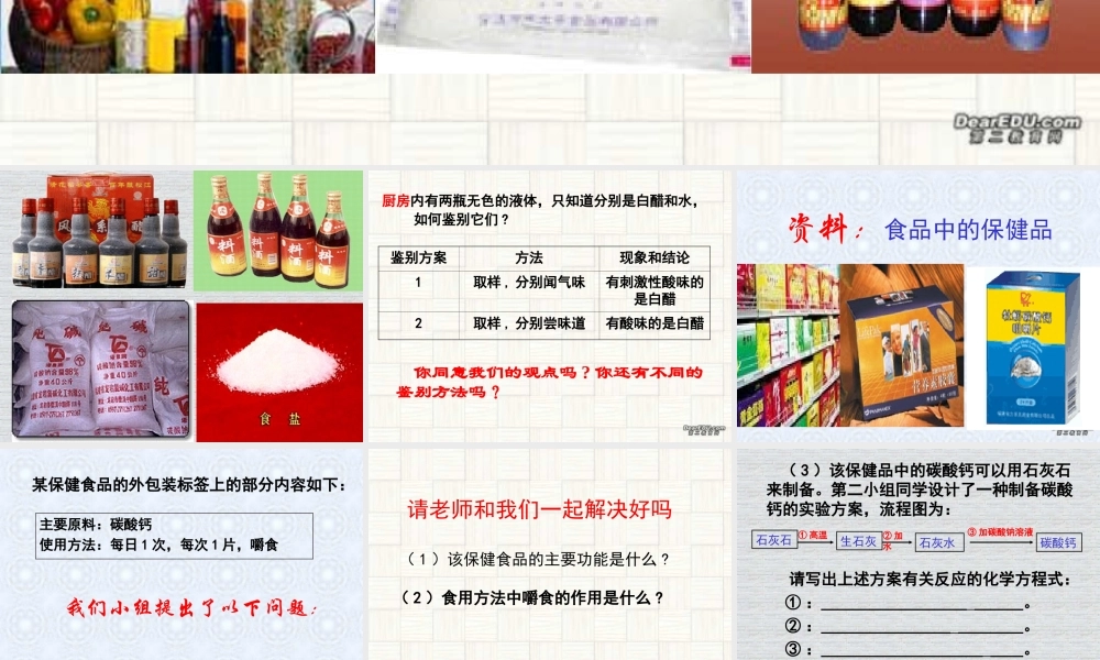 中考化学专题研究 食品中的化学 新课标 试题