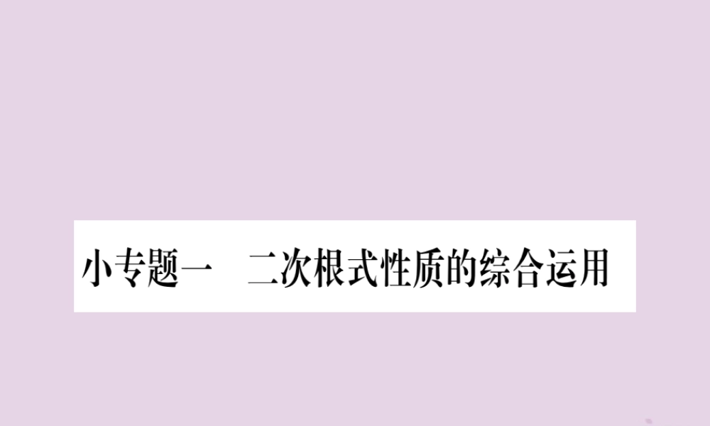 九年级数学上册 第21章 二次根式 小专题(1)作业课件 (新版)华东师大版 课件