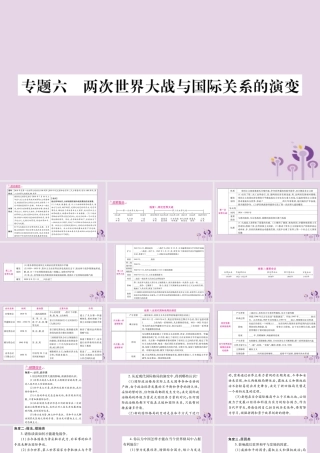 中考历史复习 第二篇 知能综合提升 专题突破6 两次世界大战与国际关系的演变课件