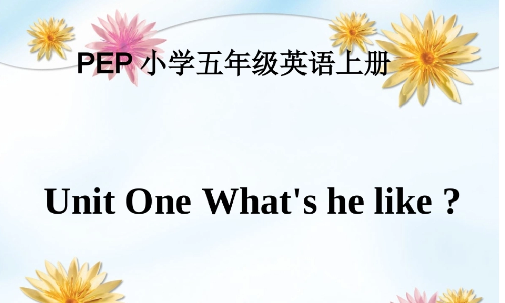 pep小学五年级英语my-new-teachers-课件