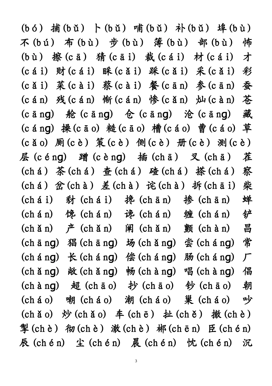 中学生必须掌握的3500个常用汉字_第3页