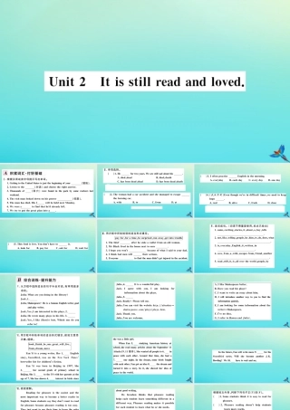 九年级英语上册 Module 7 Great books Unit 2 It is still read and loved习题课件 (新版)外研版 课件