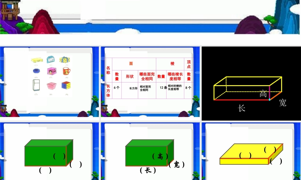 六年级上册长方体和正方体的认识