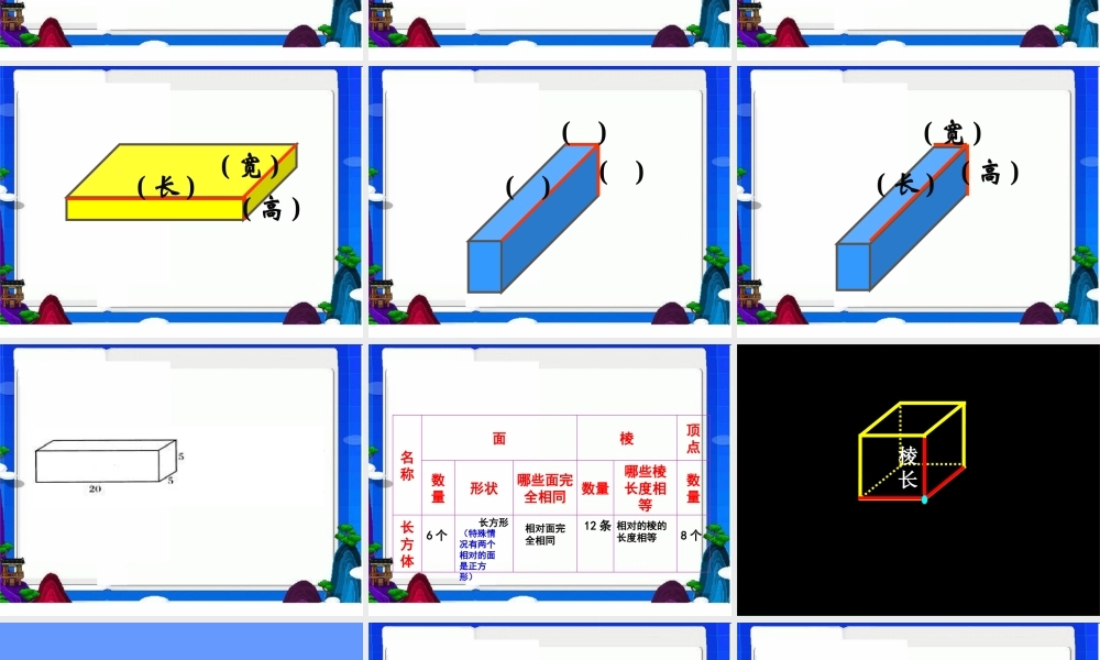 六年级上册长方体和正方体的认识