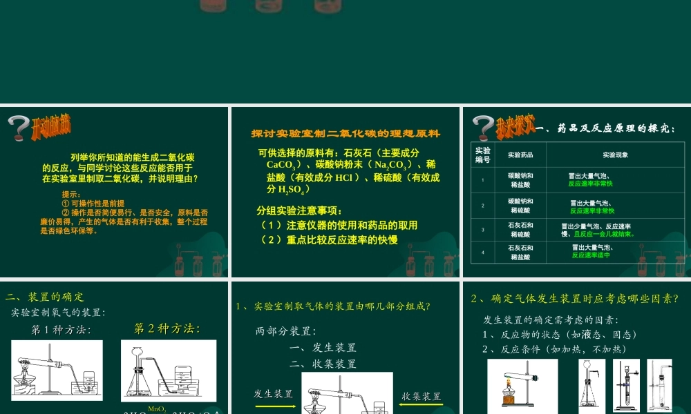 (正式)二氧化碳制取的研究课件