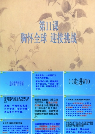 九年级思想品德 111走向世界的中国课件 苏教版 课件