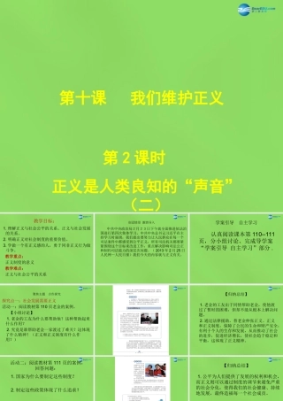 八年级政治下册 第十课 第二框 正义是人类良知的 声音 课件 新人教版 课件