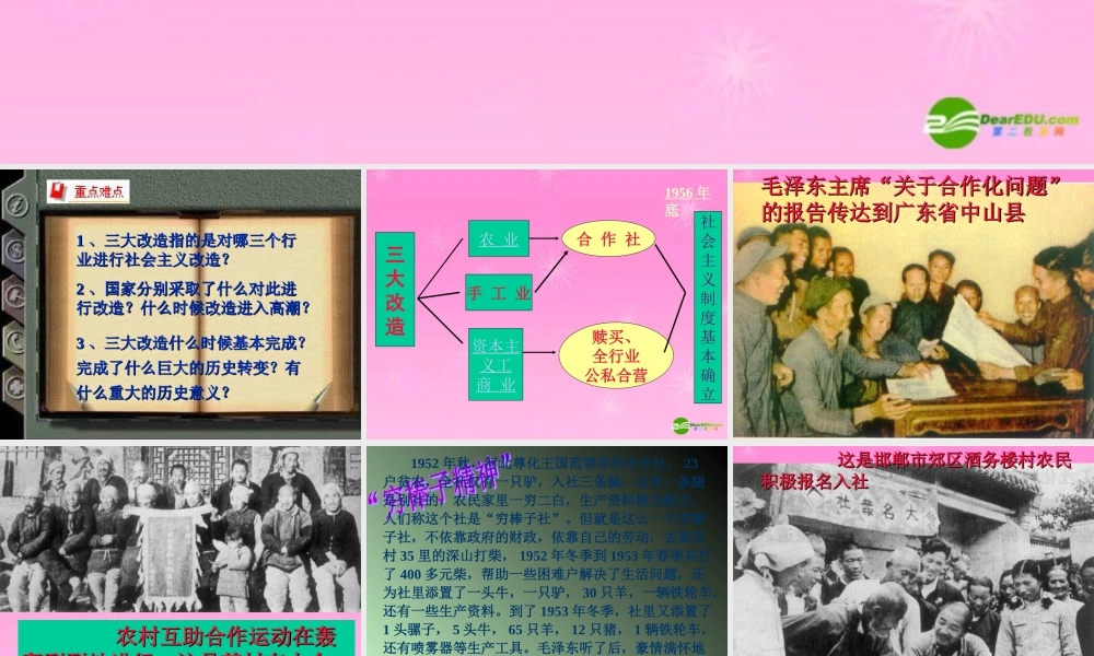 八年级历史 三大改造课件 人教新课标版 课件