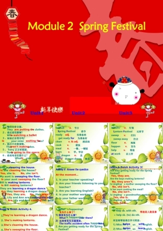 七年级英语下册：Module 2 Spring Festival复习课件(外研版) 课件