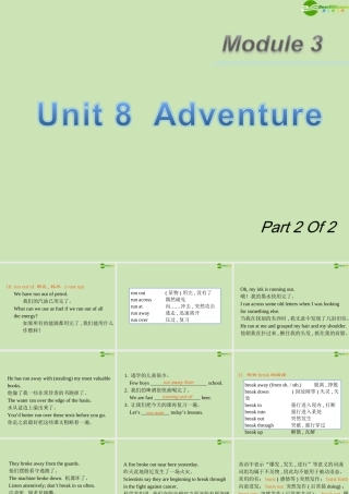 广东省高三英语第一轮总复习 Module3 Unit8 Adventure(2)课件 北师大版 新课标 课件