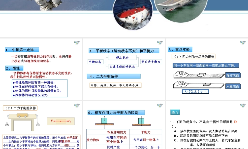 第八章力和运动复习课