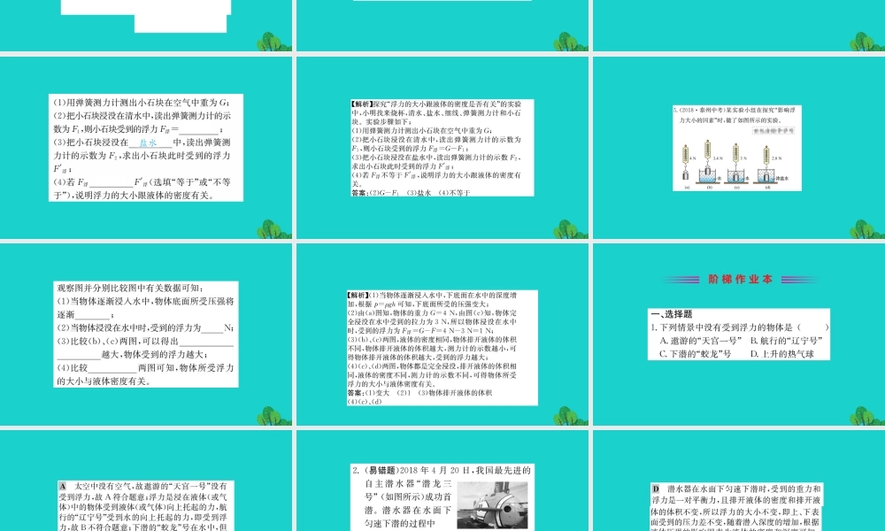 八年级物理下册 10.1 浮力习题课件 (新版)新人教版 课件