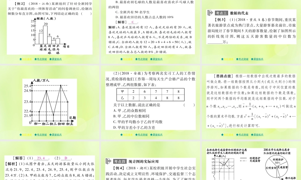 中考数学总复习 第一部分 考点梳理 第六章 统计与概率 第32课时 统计课件