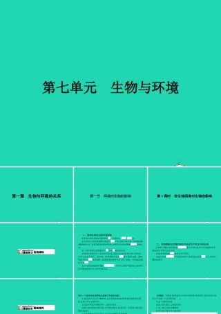 八年级生物下册 7.1.1 环境对生物的影响(第1课时)课件 (新版)冀教版 课件