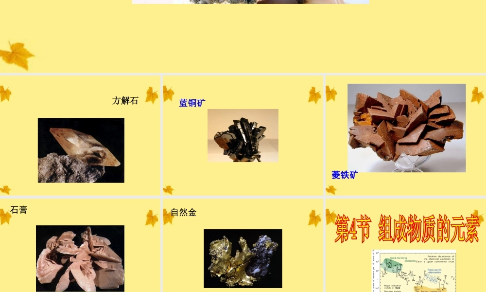 八年级科学下册 第4节组成物质的元素课件 浙教版 课件
