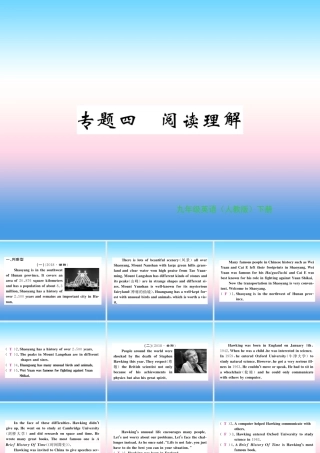 九年级英语全册 专题复习 专题四 阅读理解(1 7)习题课件 (新版)人教新目标版 课件
