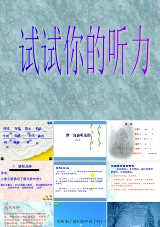 七年级语文下册 (你一定会听见的)课件(三) 鲁教版 课件