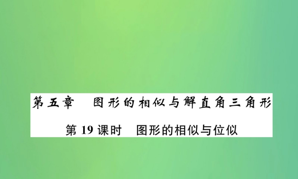 中考数学复习 第5章 图形的相似与解直角三角形 第19课时 图形的相似与位似(精讲)课件