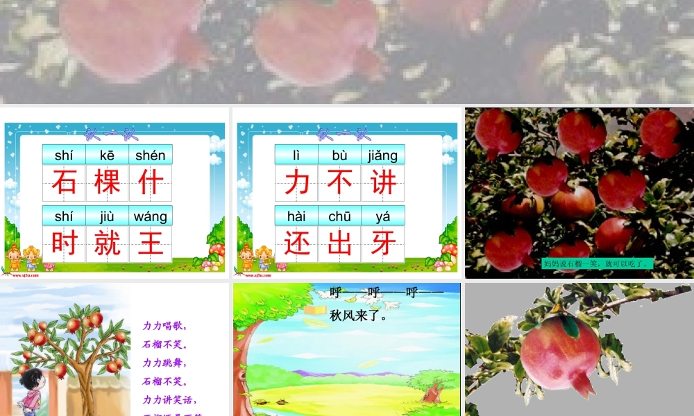 (教科版)一年级语文上册课件石榴娃娃笑了2