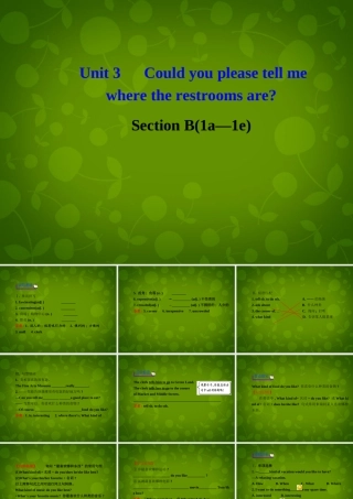 九年级英语全册 Unit 3 Could you please tell me where the restrooms are Section B 1课件 (新版)人教新目标版 课件