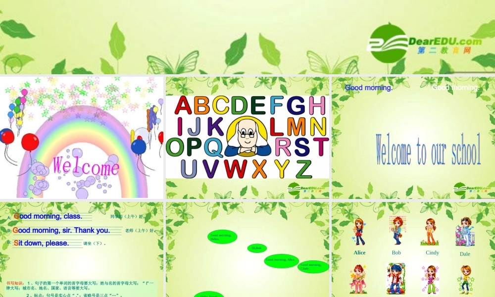 七年级英语上册 tarter Unit1 Good morning课件 人教新目标版 课件