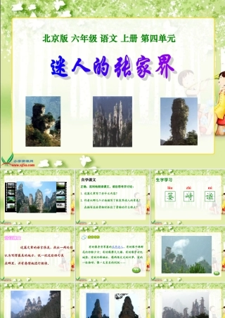 六年级语文上册_迷人的张家界_1