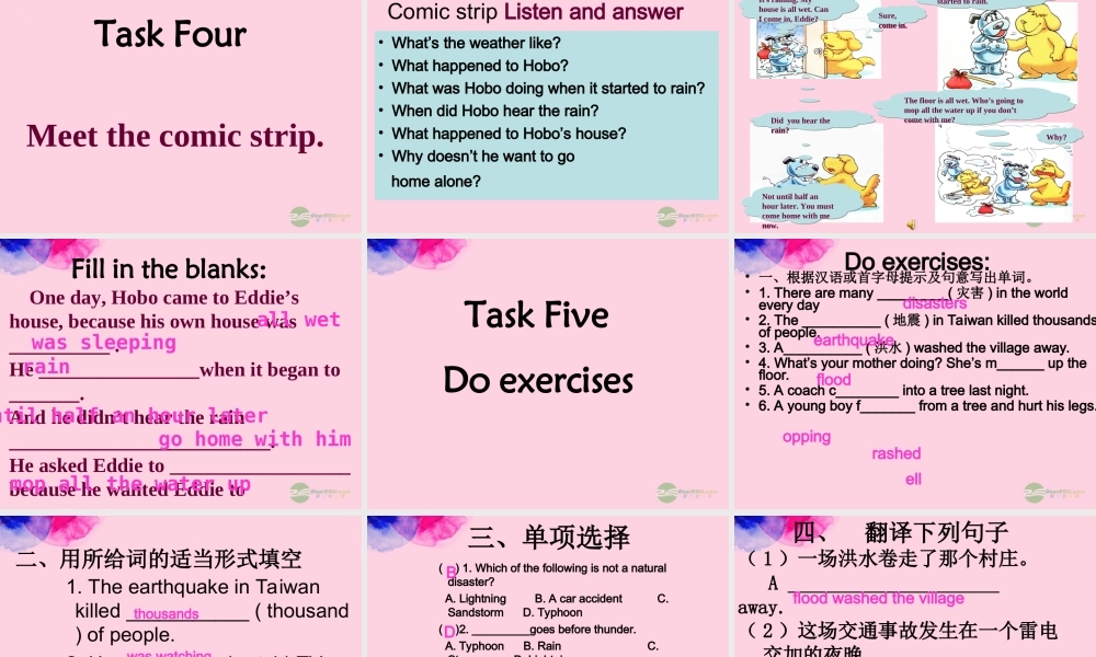 八年级英语上册(Unit 6 Natural Disasters)课件一 牛津译林版 课件