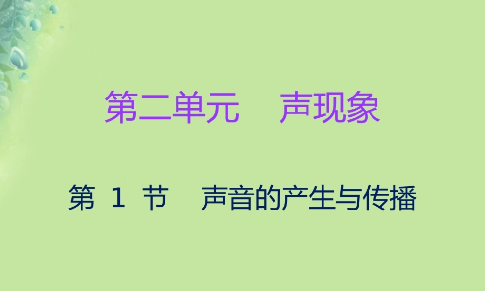 八年级物理上册 第二章 第1节 声音的产生与传播习题课件 (新版)新人教版 课件