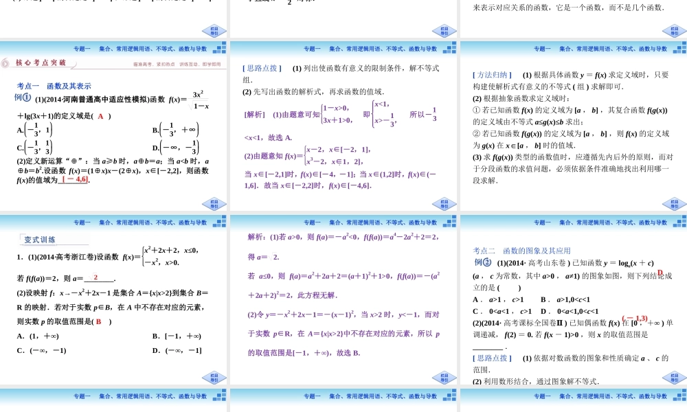 专题函数的图象与性质一第2讲