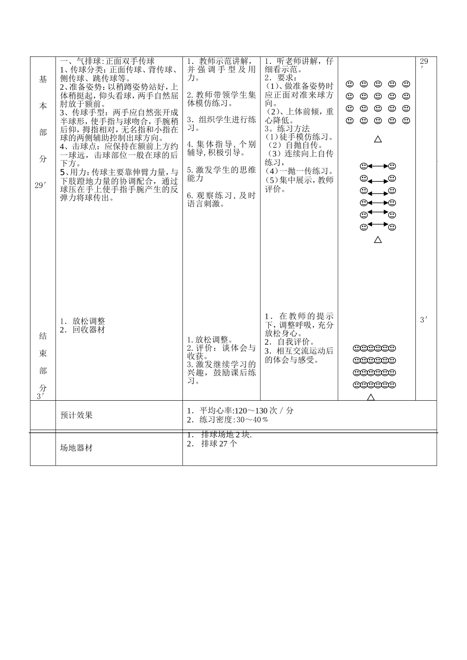 气排球课教案(传球）_第3页