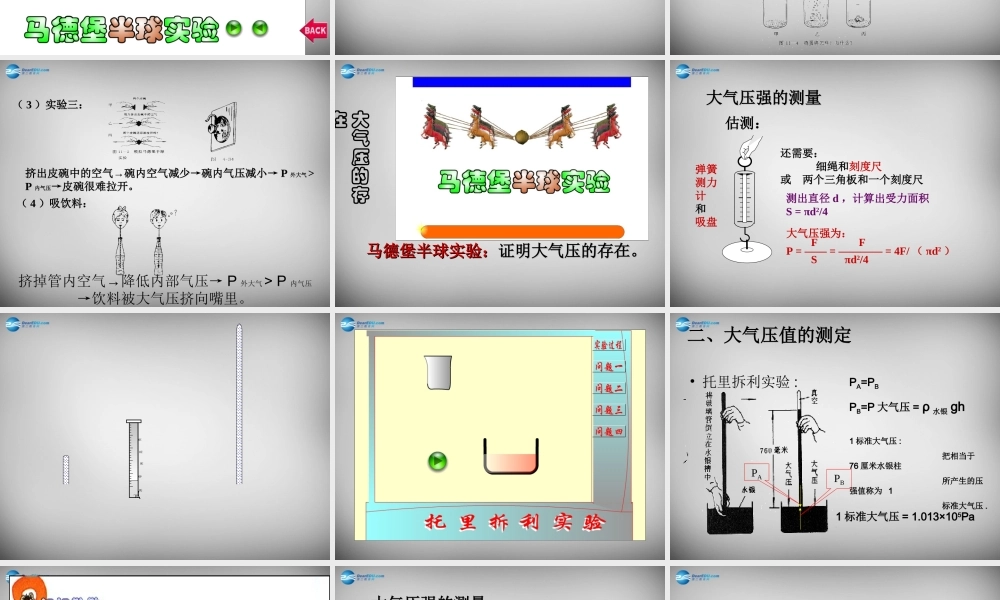 八年级物理下册 9.3 大气压强课件 (新版)新人教版 课件