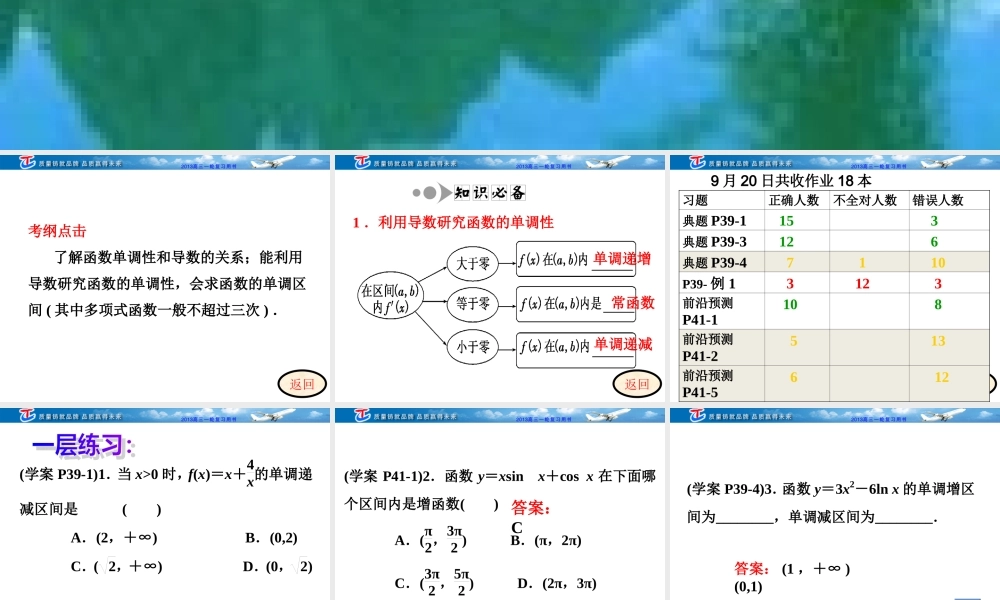 (公开课课件）导数与单调性