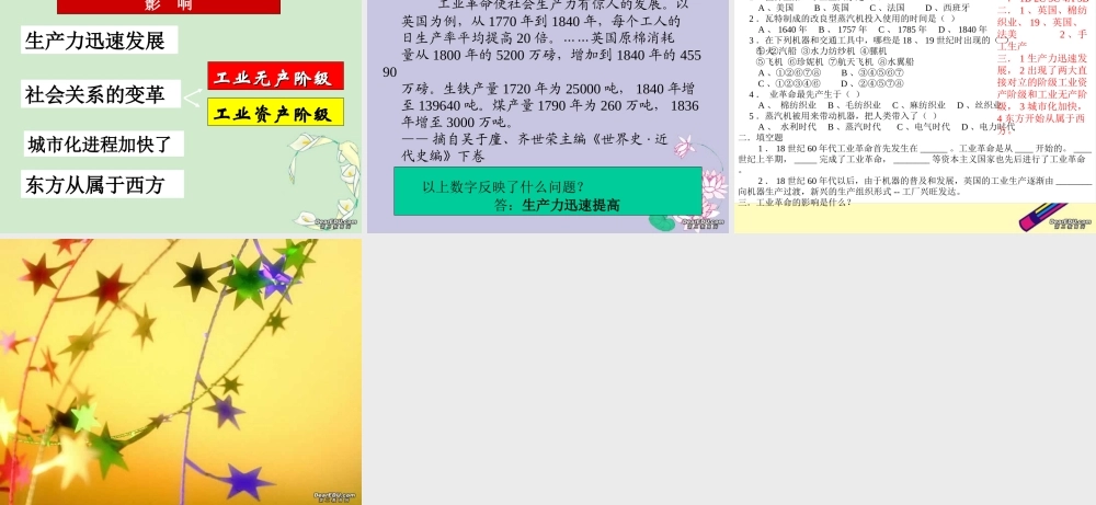 九年级历史蒸汽时代的到来课件 新课标 人教版 课件