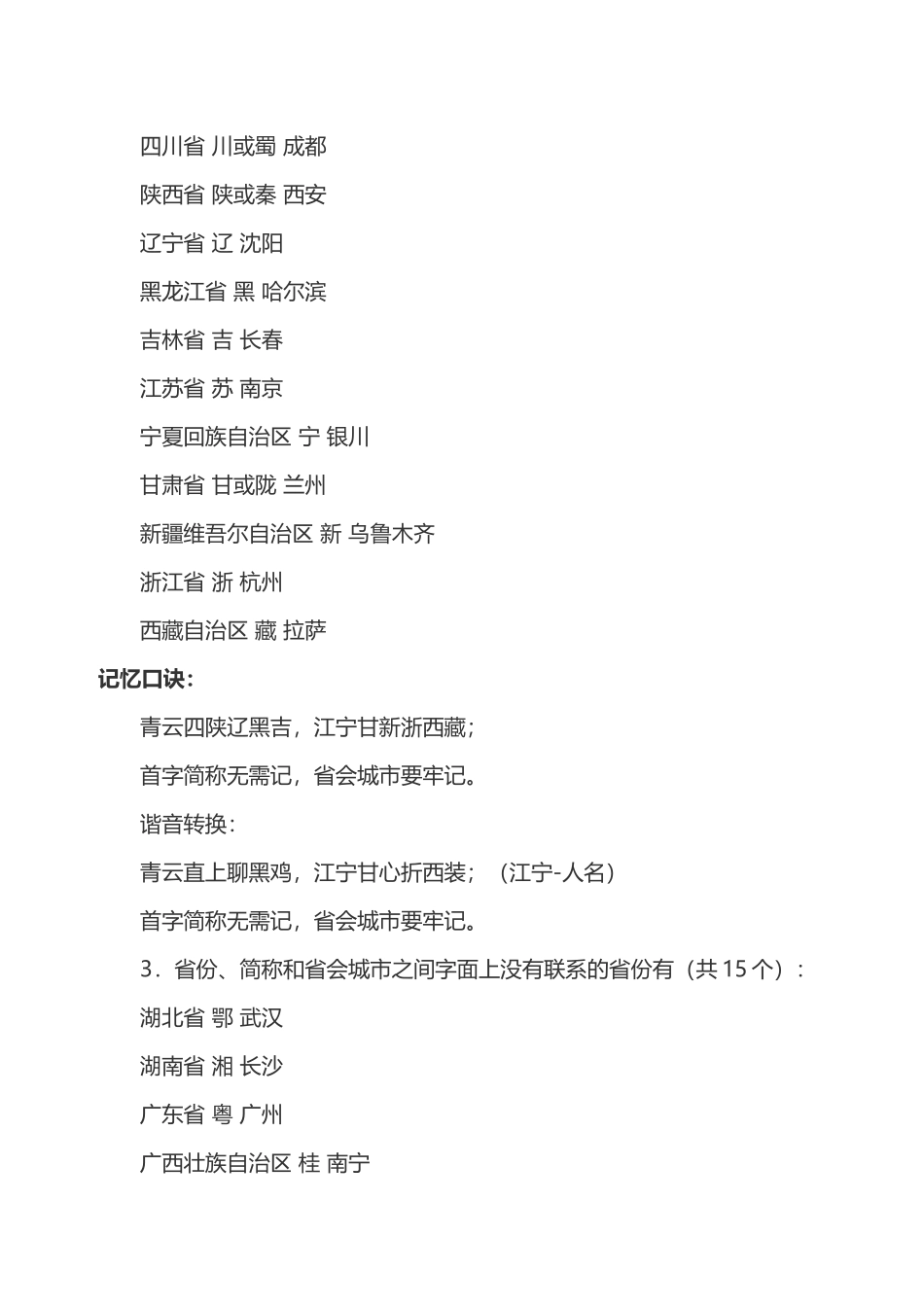 中国行政区划的记忆技巧_第3页