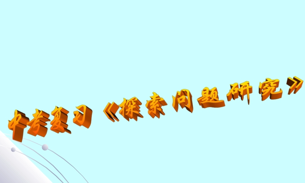 中考数学专题七探索性问题研究 试题