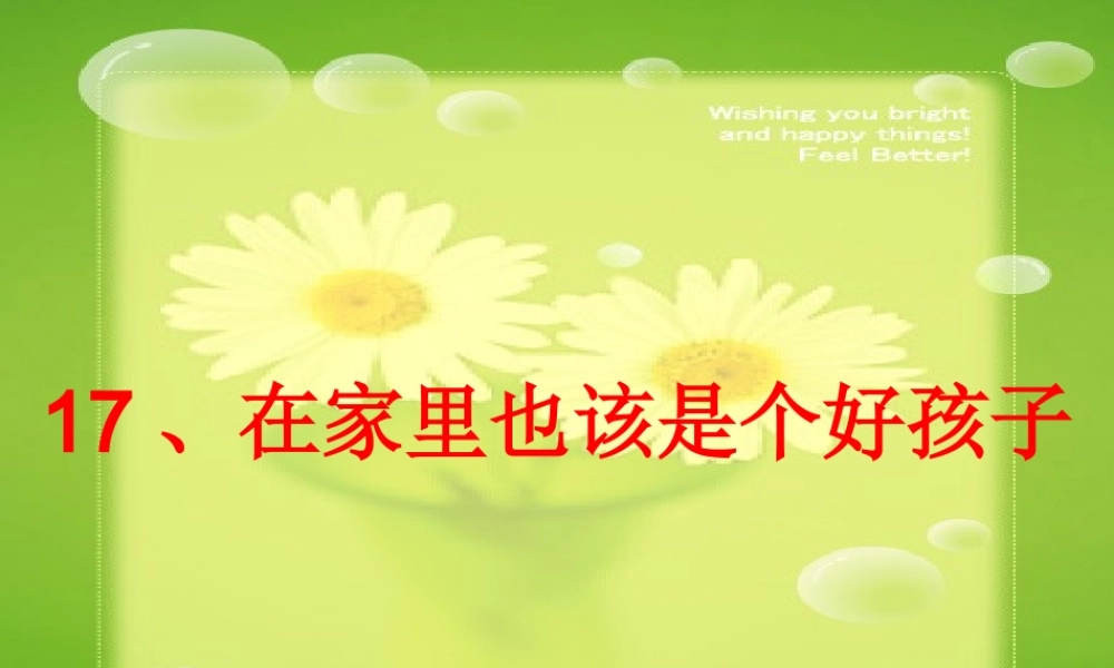 小学语文二年级课件-在家里也该是个好孩子-沪教版