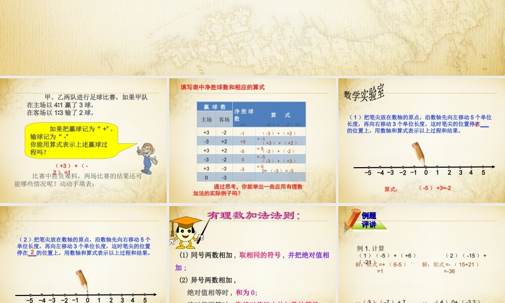 有理数的加法与减法一