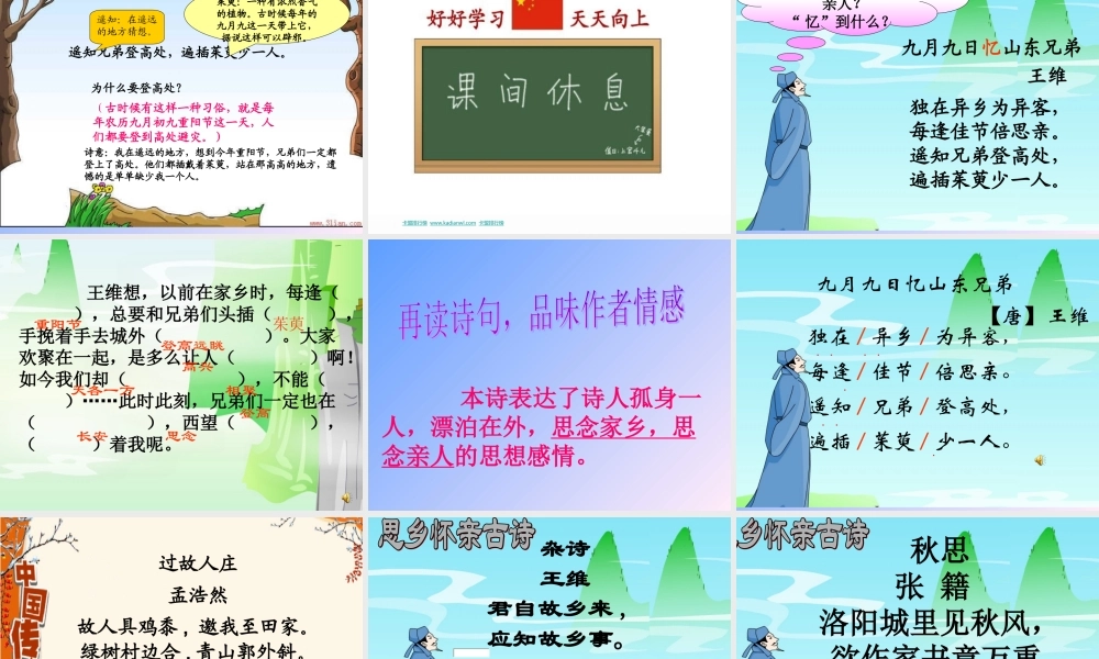 九月九日忆山东兄弟